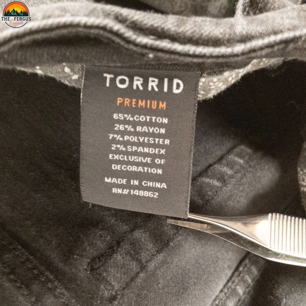 Torrid Skinny Leg Denim Black Cotton Blend Stretch Jeans Dark Wash Women's 14R - Picture 9 of 10
